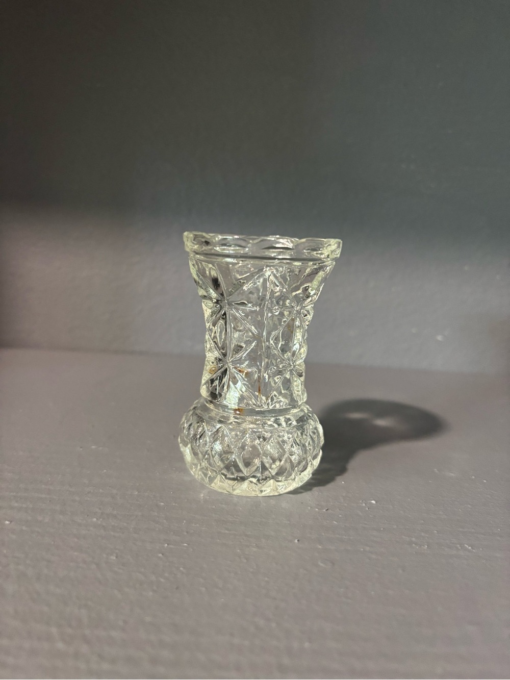 Clear Pressed Glass Bud Toothpick Holder